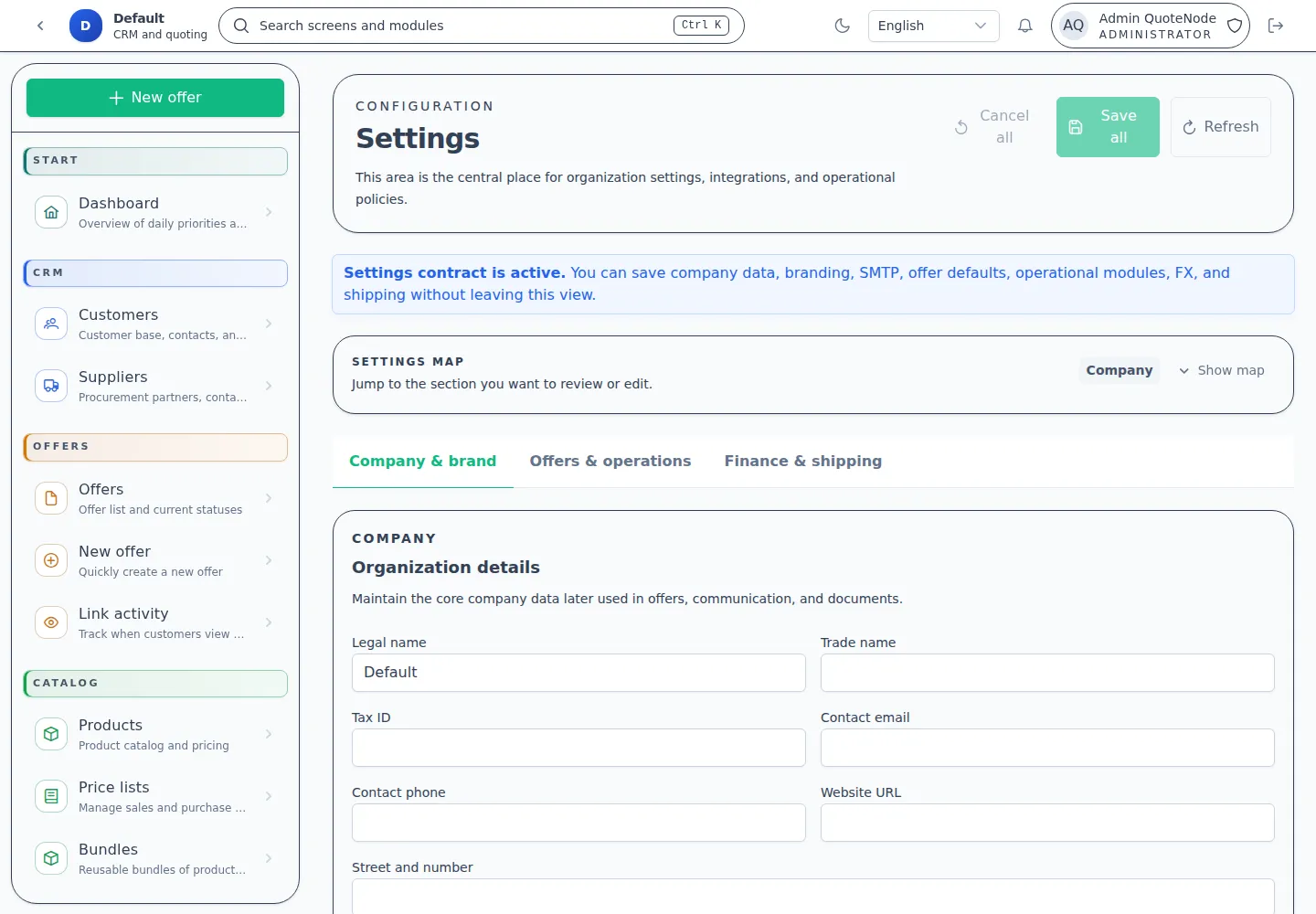 Areas administrativas