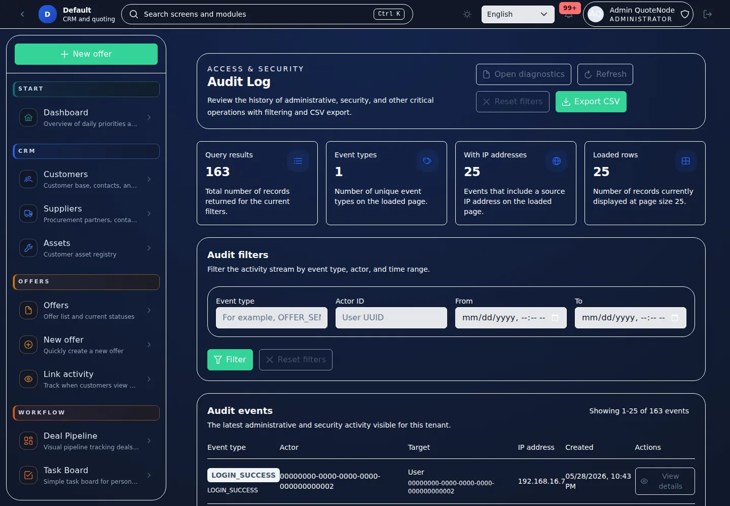 Audit Log