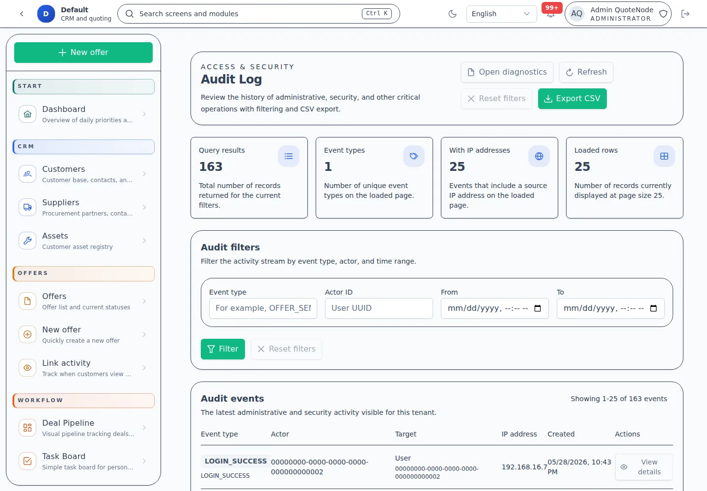 Audit Log