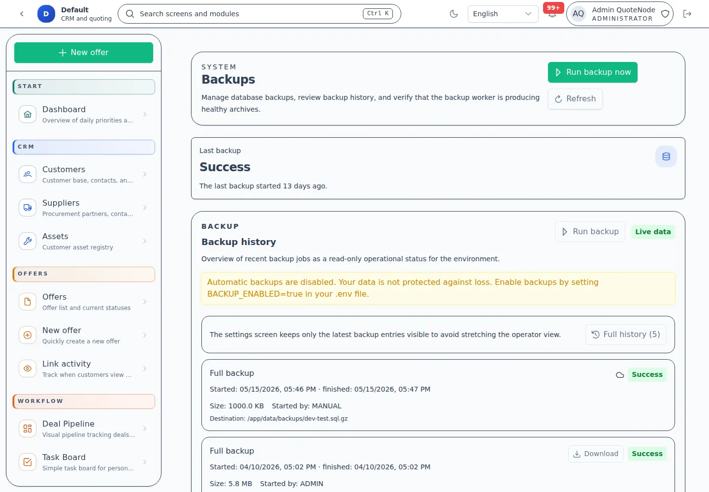 Backup Overview